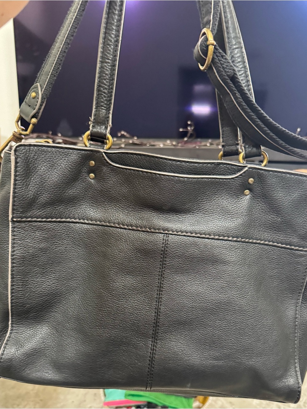 The Sak🔲Classic Black Leather Tote Bag - Women's Everyday Carry